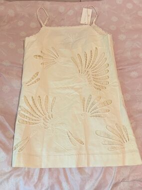 Caroline Constas NWT White Dress Size Small Eyelet Embroidered